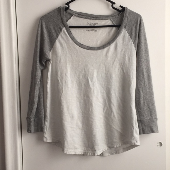 Old Navy Tops - Gray and White Baseball Tee